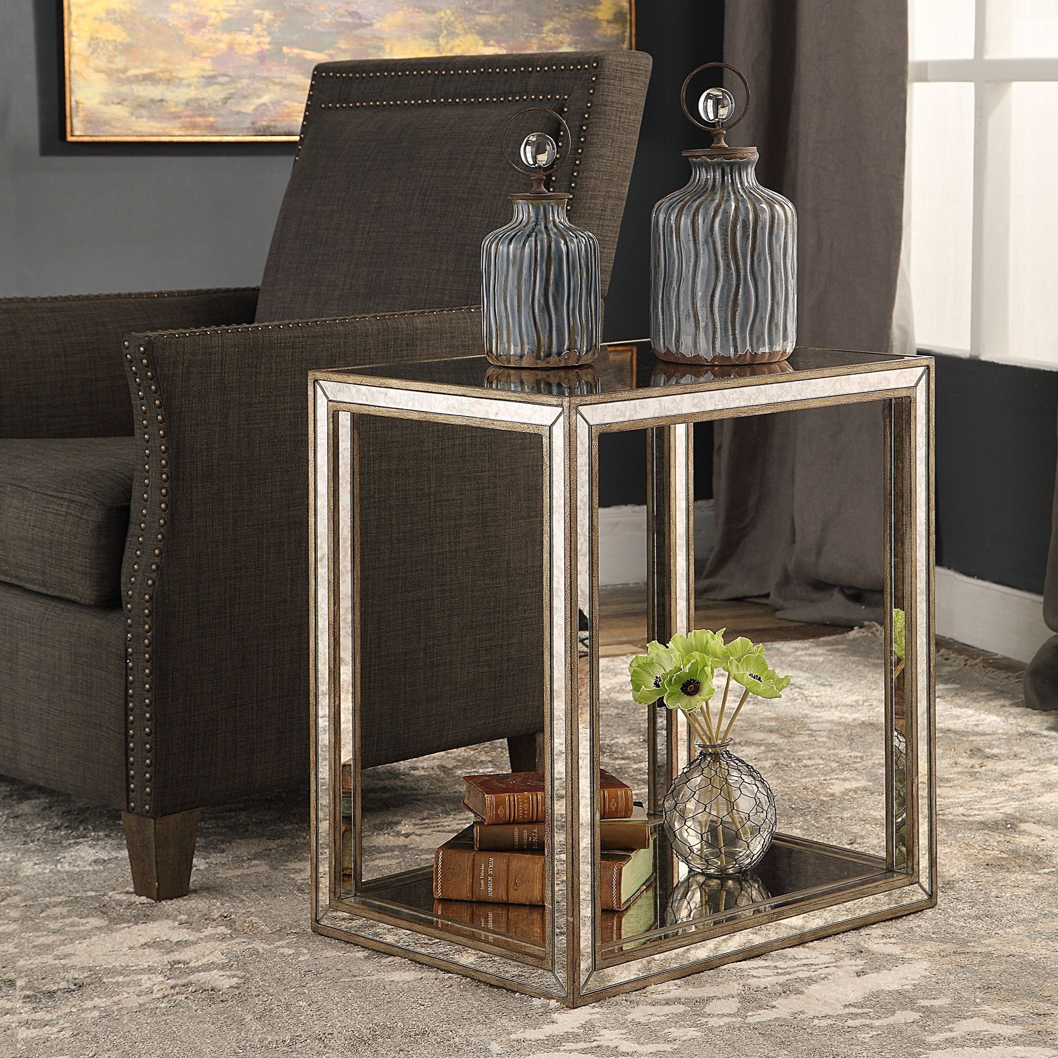 Uttermost Accent Furniture Occasional Tables Julie Mirrored End Table